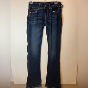 Dark wash American eagle jeans (size 0).